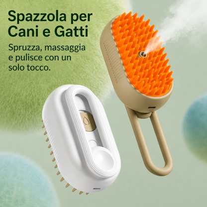 MagicBrush™ - La Prima Spazzola Intelligente a Vapore per Cani e Gatti (Senza Stress)