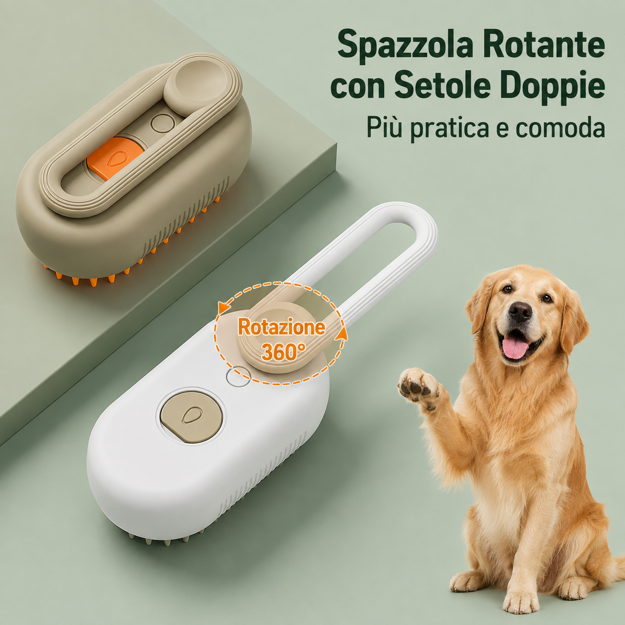 MagicBrush™ - La Prima Spazzola Intelligente a Vapore per Cani e Gatti (Senza Stress)