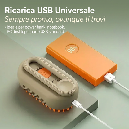 MagicBrush™ - La Prima Spazzola Intelligente a Vapore per Cani e Gatti (Senza Stress)