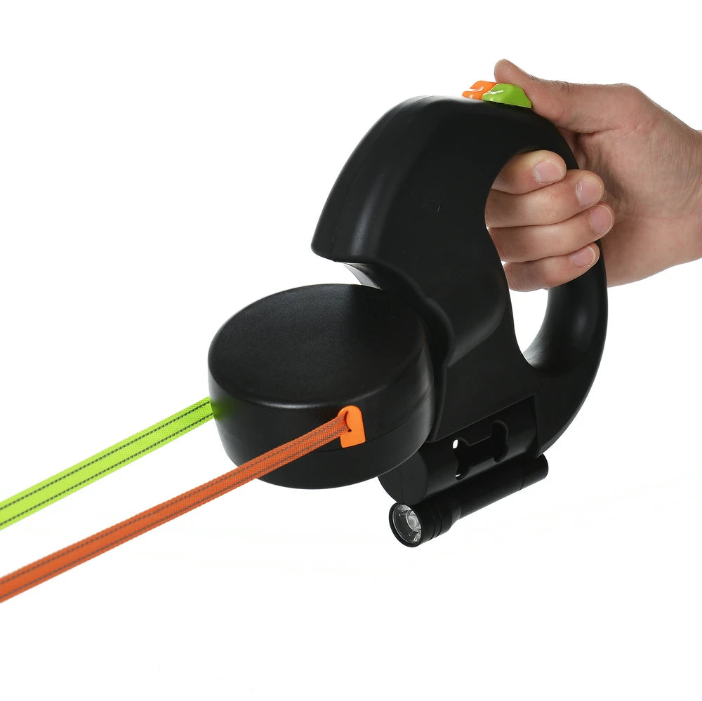 DuoPaws™ - 360° Retractable Dual Dog Leash with LED Light