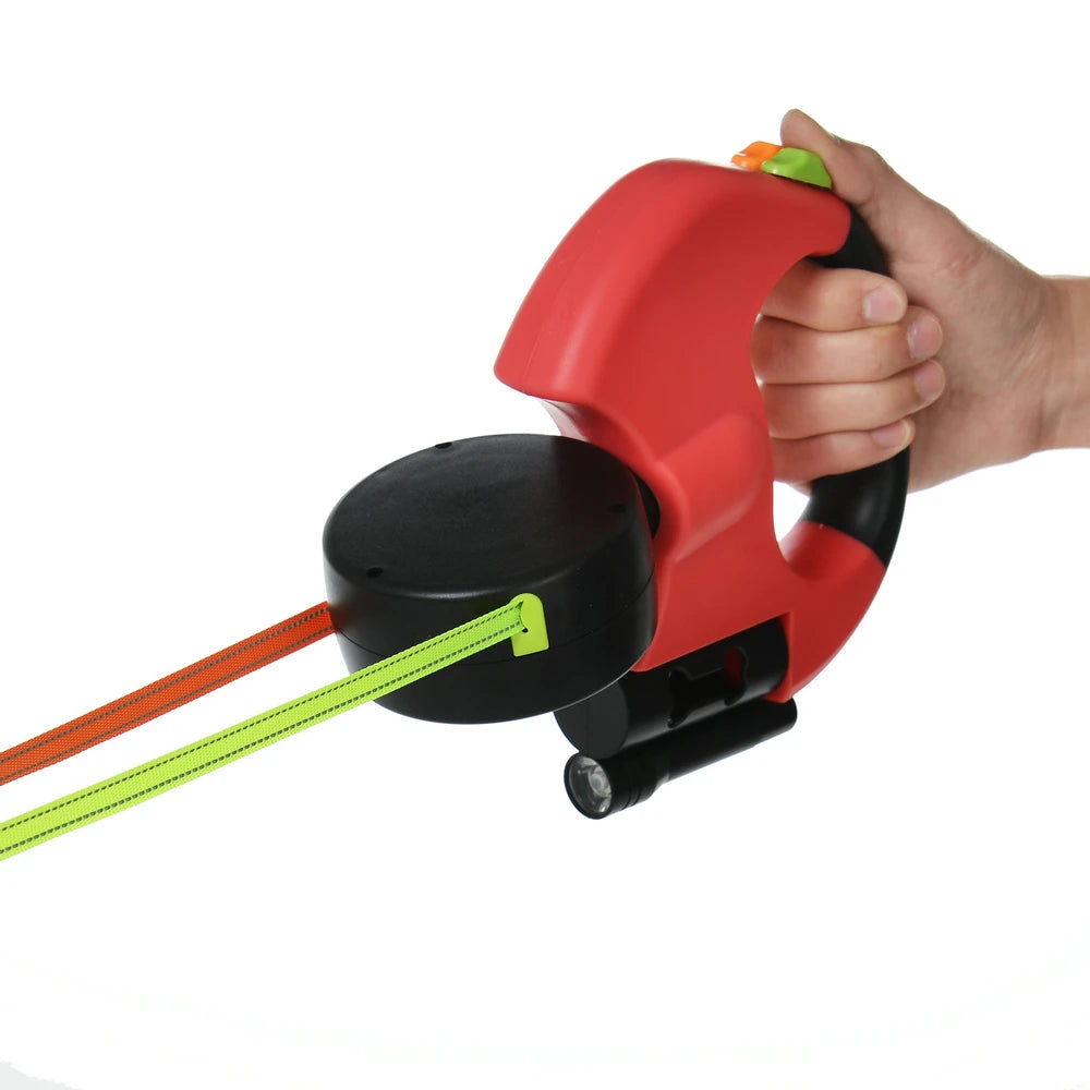 DuoPaws™ - 360° Retractable Dual Dog Leash with LED Light